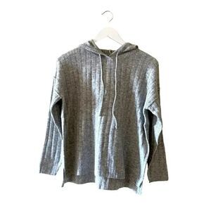 Sweet Romeo Ribbed Hooded Sweater/Light Heather Grey/Size XS